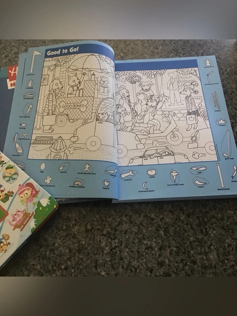 Search and Find Hidden Picture books Christmas Fun Highlights Hidden Pictures